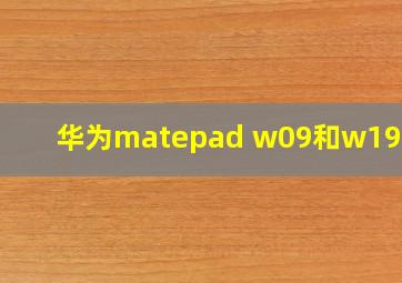 华为matepad w09和w19区别